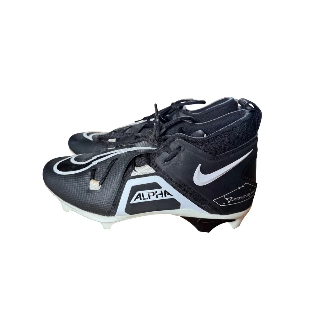 Nike Alpha Menace Pro 3 Black White Football Cleats Mens 9.5 CT6649-001